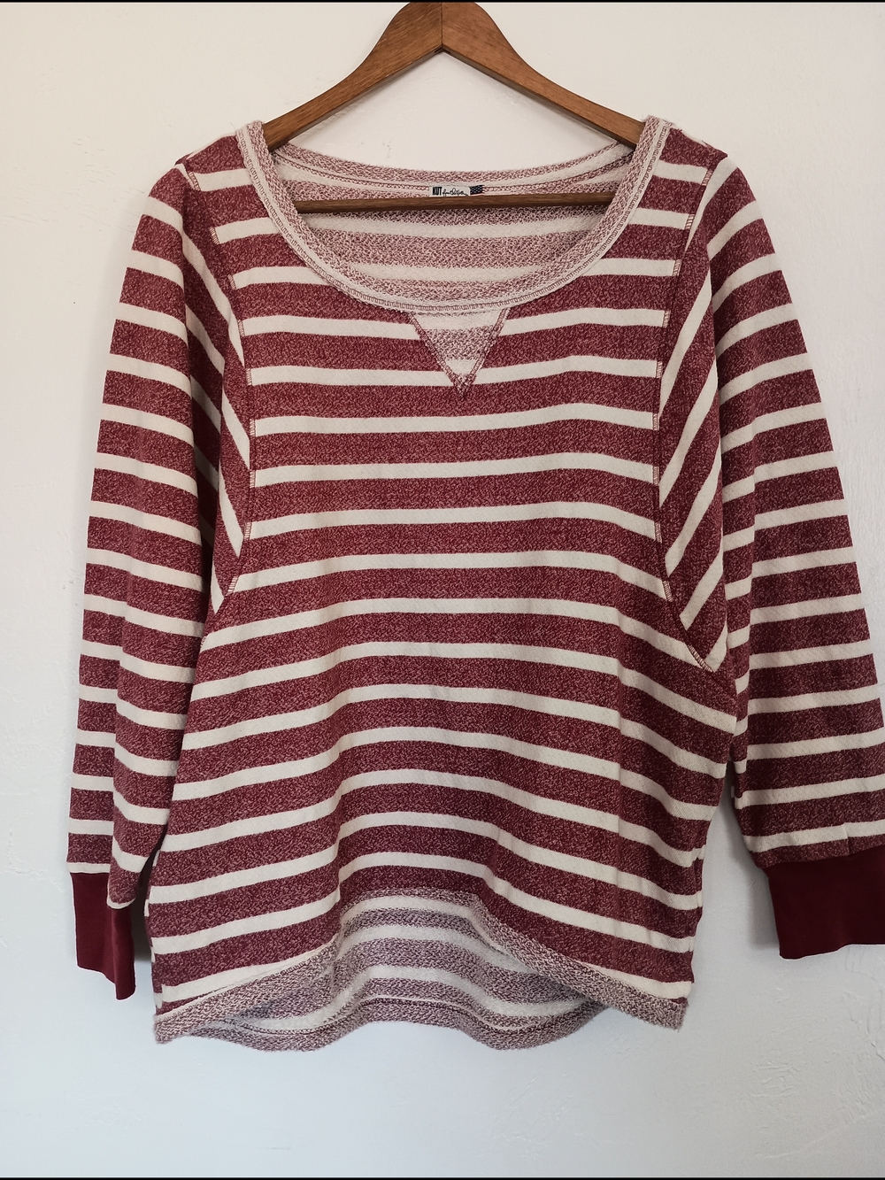 Kut from the Kloth 100% Cotton Red and White Striped Slouchy Sweater